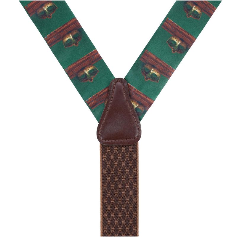 Trafalgar Men's Secret Identity Mardi Gras Mask Silk Button End Suspenders — image 3 of 3